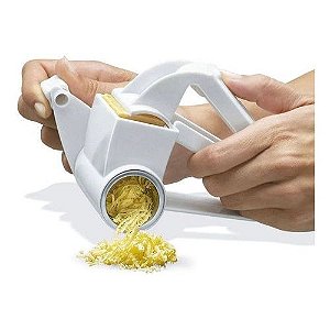 Ralador De Queijo Manual Inox 3 em 1 Fatiador Cortador Legumes Vegetais Chocolates Multiuso Cozinha Giratório Manivela