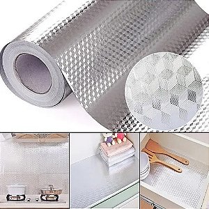 Papel De Parede Alumínio Impermeável Lavável Adesivo Cozinha Decoração Protetor Gaveta Fogão Umidade Gordura Água Óleo