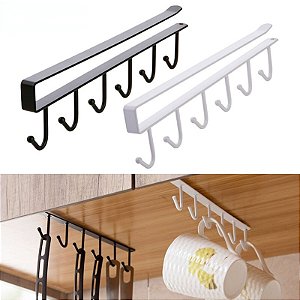 Porta Xicara Suporte Organizador Prateleira Café Pendurar Panela Cabide Talher Chave Copo Roupa Bolsa Utensílios Cozinha