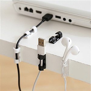 Organizador Cabos Fios Clip Fixador Kit Autoadesivo Rede Tv Pc Fio Cabo Guia