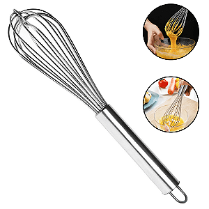 Batedor De Ovos Manual Fue Profissional Reforçado Cozinha Fouet Inox Confeitaria Bolo Chantilly Fuê