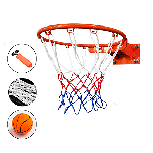 Aro De Basquete com Rede Cesta De Basketball Ferro Cesto Basket Grande Esportivo Bola Menino Menina