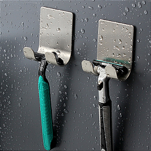 Suporte Para Gilete Banheiro Inox Porta Barbeador Multiuso Parede Lâminas Escova Toalha Bucha Talheres