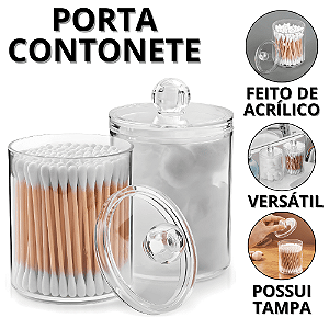 Porta Cotonete e Algodao Potinho Organizador Com Tampa Pote Para algodão Manicure Cotonetes Algodões