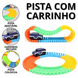 Pista De Carrinho Infantil Carro De Brinquedo Para Menino Trilha Maluca Trilho Articulado Criança