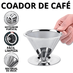 Coador De Café Inox Com Suporte Filtro De Cafe Reutilizavel Cuador Reutilizável Cozinha Casa