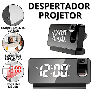 Relógio Digital Projetor Relogio Despertador Digital Dispertador Led Despetado Portátil Relógios