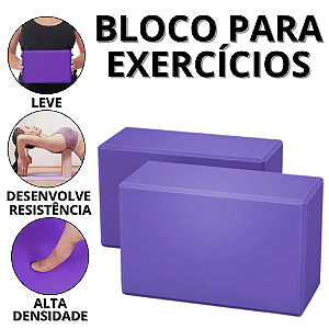 Bloco De Yoga Tijolinho Eva Tijolo Pilates Bloquinho Blocos Exercícios Fisioterapia Academia Casa