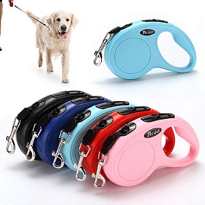 Coleira Retrátil Para Cachorro Pet Pequeno Guia Retrátil Para Cães Ajustável 3M Passeio Reforçado Gato Animais
