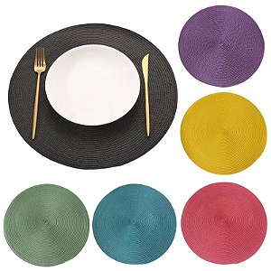 Jogo Americano De Mesa Redondo Suplat Descanso De Prato Decoração Jantar