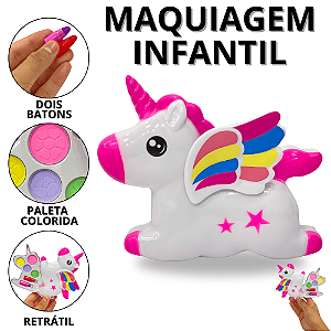 Maquiagem Infantil Unicórnio Make De Criança Maquiagens De Crianças Estojo de Makes Menina
