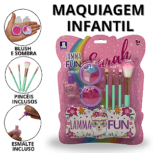 Maquiagem Infantil Com Pincel Make De Criança Maquiagens De Crianças Estojo de Makes Menina