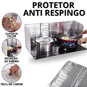 Defletor De Oleo Protetor De Fogão Lavável Anti Respingo Fritura Gordura Placa Aluminio Cozinha