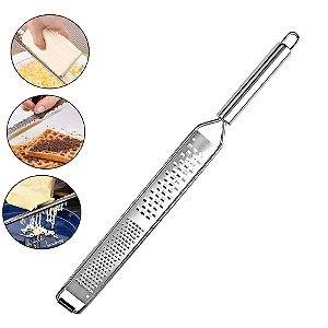 Ralador De Queijo Manual Inox Zesper De Raspas Microplane Multifuncional Cozinha Temperos Cebola Alho Chocolate Frutas Parmesão Limão Laranja