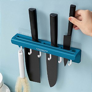 Suporte De Parede Para Cozinha Porta Utensílios Parede Adesivo Com Gancho Multiuso Facas Concha Espatula Colheres Talheres