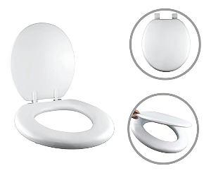 Tampa Vaso Sanitario Almofadada Universal Assento Oval Branca Banheiro
