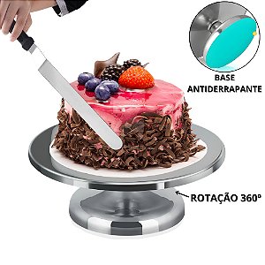 Bailarina De Bolo Giratoria 30cm Boleira Giratória Suporte Giratório Grande Inox Cake Board cozinha