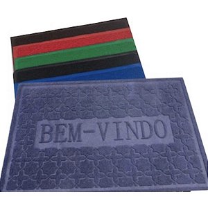Tapete De Entrada De Porta Bem Vindo Capacho Emborrachado Antiderrapante Casa Decorativo