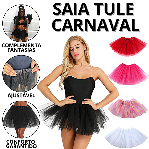 Saia Tule Colorida Fantasia Carnaval Feminina Adulta Fantasias Infantis Saias Coloridas Tulle