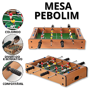 Mesa De Pebolim Grande Jogo De Toto Totó Infantil Brinquedo de Futebol Criança Pebolin Madeira
