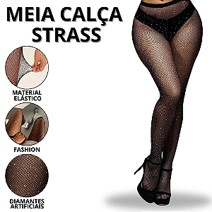 Meia Calça Strass Meias Calças Femininas Arrastão Brilhante Carnaval Fantasia Menina Festa