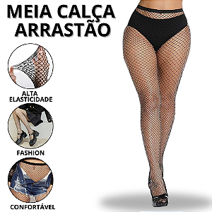 Meia Arrastão Feminina Meias Arrastao Calça Acessórios Femininos  Carnaval Fantasia Adulto