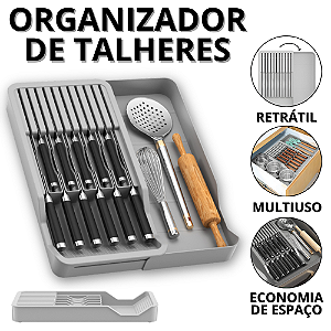 Organizador de Gaveta Cozinha Porta Facas Com Divisórias