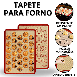 Tapete De Silicone Para Forno Antiaderente 40x30cm Culinário Cozinha Confeitaria Bolo Biscoito