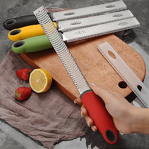 Ralador Zester Inox Multifuncional Microplane Cozinha Alho Limão Queijo Chocolate Frutas