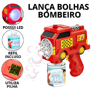 Bolha De Sabão Bombeiro Brinquedo Lança Bolhas Maquina De Bolhas Infantil Automático Criança