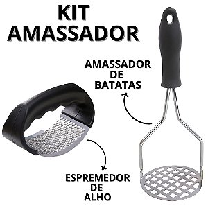 Amassador Batata Alho Manual Espremedor De Legumes Cozinha Aço Inox Multiuso Pratico