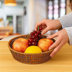 Bandeja Organizadora Multiuso Cesto De Frutas De Mesa Cesta De Fruta Redondo Cozinha Casa