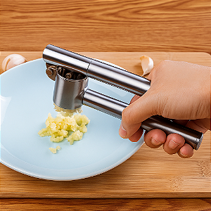Espremedor De Alho Aço Inox Manual Com Tambor Removível Reforçado