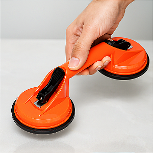 Ventosa Dupla a Vácuo 80kg para Vidro, Mármore e Porcelanato