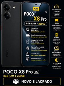 Celular Xiaomi Poco X8 Pro 8gb Ram 256gb Rom Dual Sim 6.59 Amoled Dimensity 8500 Ultra Black