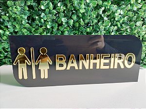 Placa de Sinalização Banheiro em Acrílico