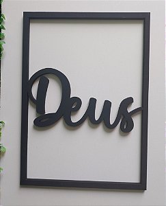 Trio de Quadros Decorativos em Mdf Deus, Família e Amor