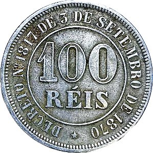 Moeda 100 Réis 1885 Cupro-Níquel MBC+ [Brasil/Império]