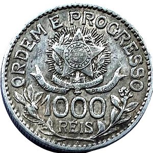 Moeda 1000 Réis 1913 Prata 900 "Estrelas Soltas" MBC+ [Brasil/República]