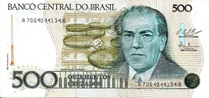 Cédula Brasil 500 Cruzados 1987 Villa Lobos FE [Brasil/República]