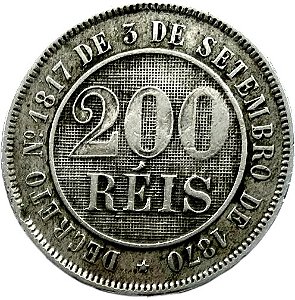 Moeda 200 Réis 1888 Cupro-Níquel MBC+ [Brasil/Império]