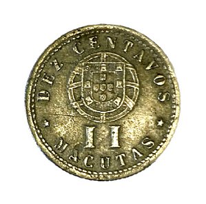 Moeda 10 Centavos [II Macutas] 1928 ALPACA/[MBC+] ANGOLA [Ex-colônia de Portugal]