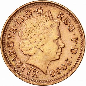Moeda 1 Penny 2000 Aço/Cobre [SOB] Elizabeth II UK