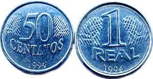 Lote Moedas 50 Centavos/1 Real 1994 SOBERBAS [Brasil/República]