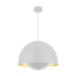 pendente Ergo Alum Ø400 Cabo PP 2xE27 Branco Fosco