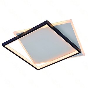 Plafon 40cm 58w 3000k 4350lm Preto