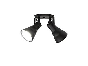 Spot Taschibra Circular Hol 2xe27 Preto Fosco