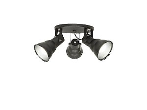 Spot Taschibra Circular Hol 3xe27 Preto Fosco
