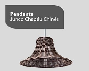 Pendente Junco Chapeu Chines Cor Tabaco E-27