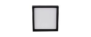 Plafon Deep Led 18w 1200lm Quadrado Preto  3000k